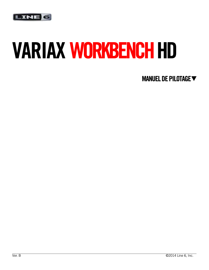 Page n°1 - Manuel utilisateur Line 6 James Tyler Variax JTV-89F