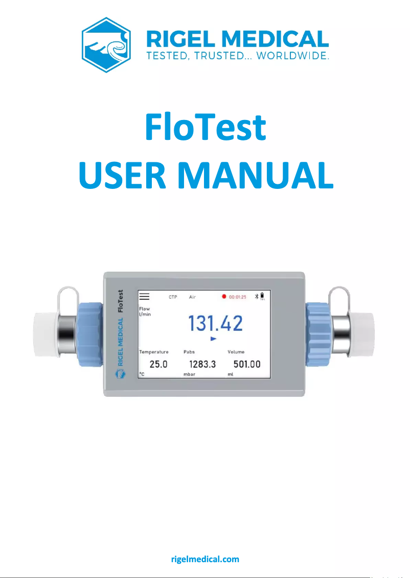 Image de la première page du manuel de l'appareil FloTest
