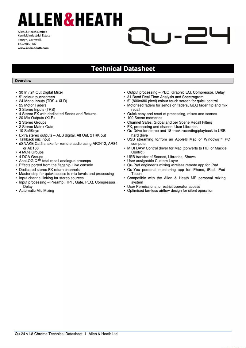 Image de la première page du manuel de l'appareil QU-24