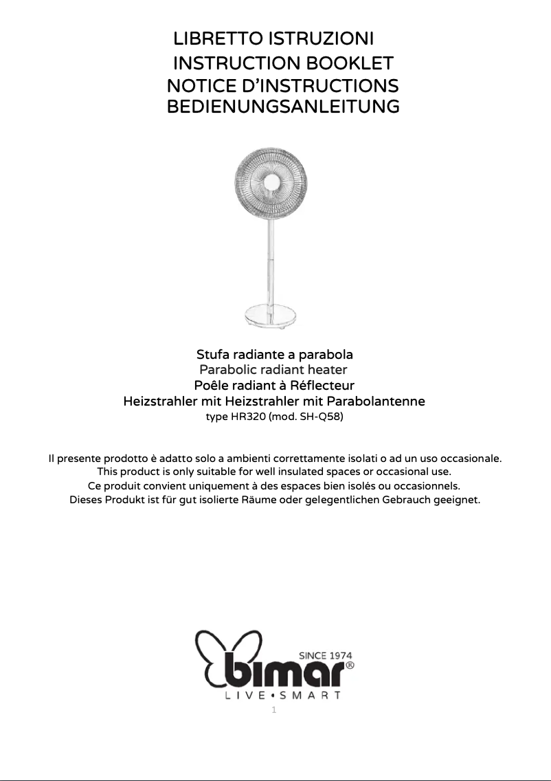 Page 1 de la notice Manuel utilisateur Bimar HR320