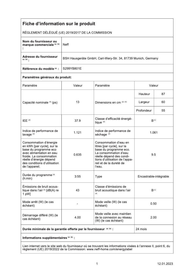 Image de la première page du manuel de l'appareil S299YB801E