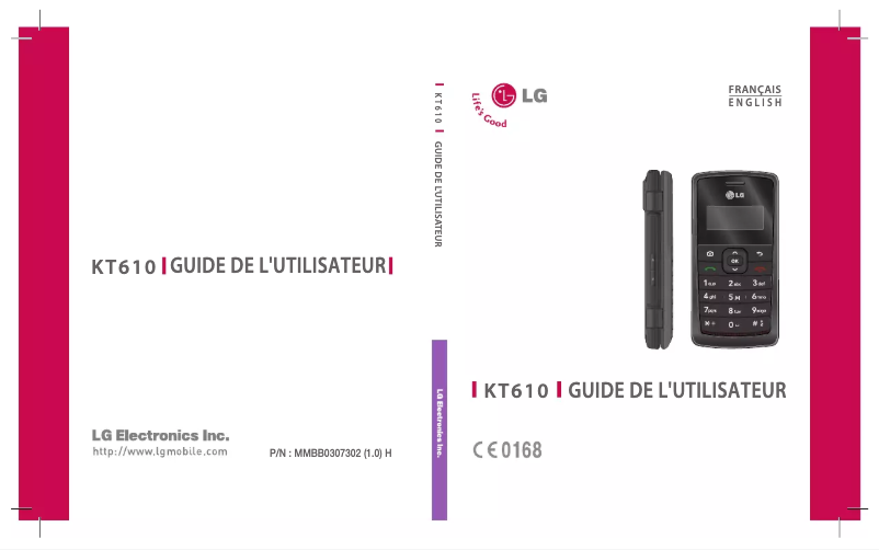 Page n°1 - Manuel utilisateur LG KT610