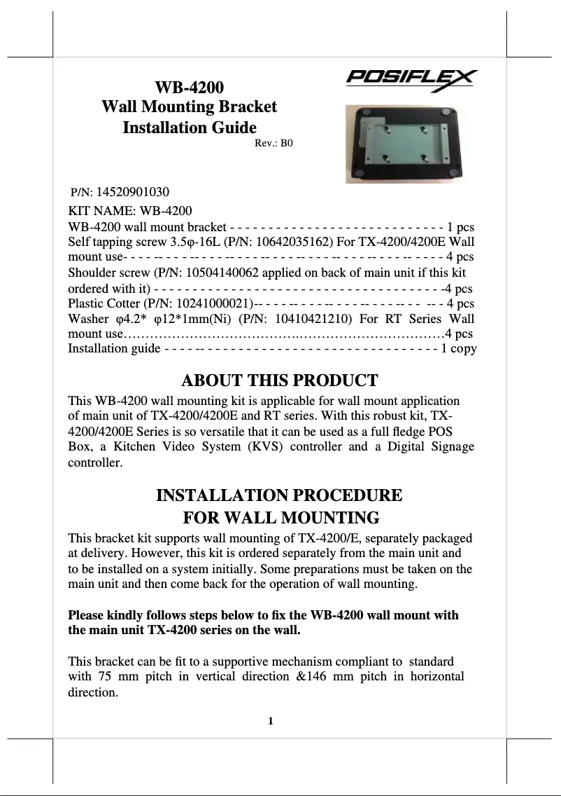 Page n°1 - Manuel utilisateur Posiflex TX-2300-G2