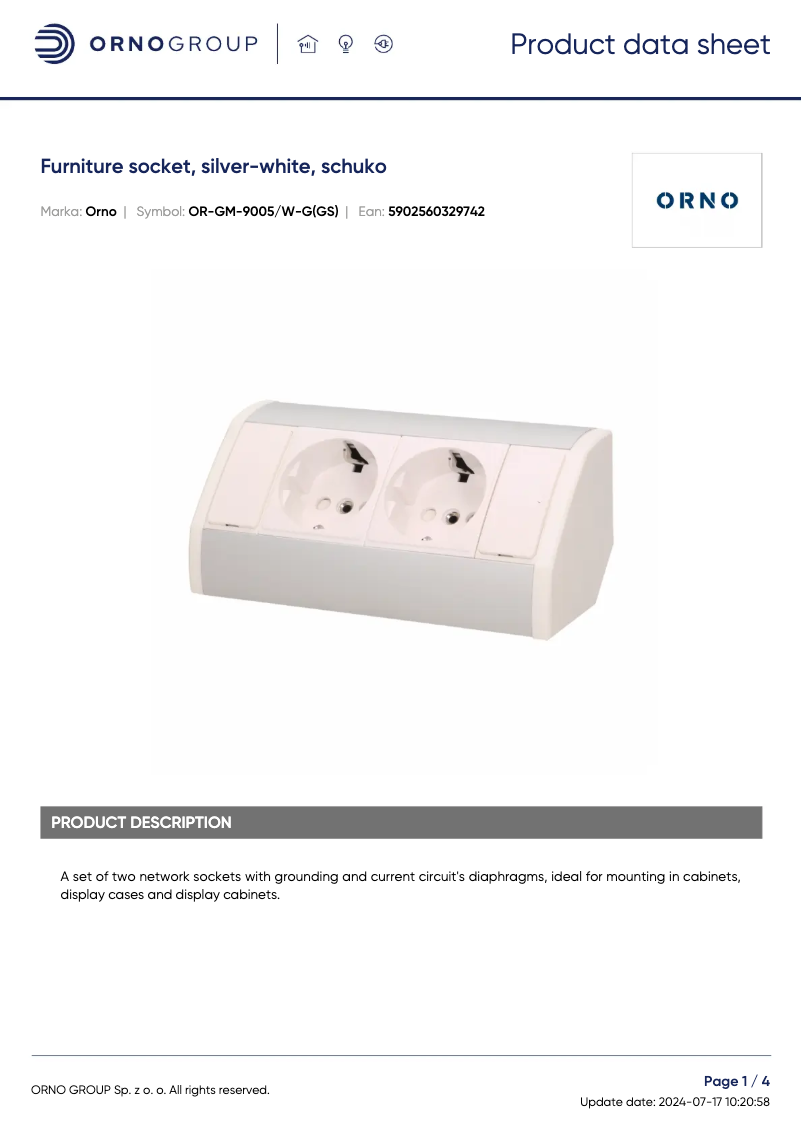 Image de la première page du manuel de l'appareil OR-GM-9005