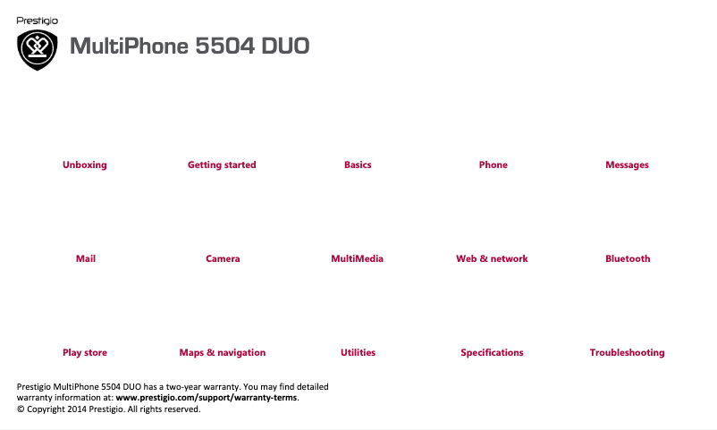 Image de la première page du manuel de l'appareil MultiPhone 5504 Duo