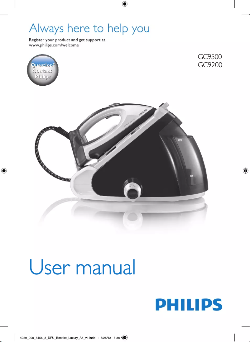 Page 1 de la notice Manuel utilisateur Philips PerfectCare Expert GC9221