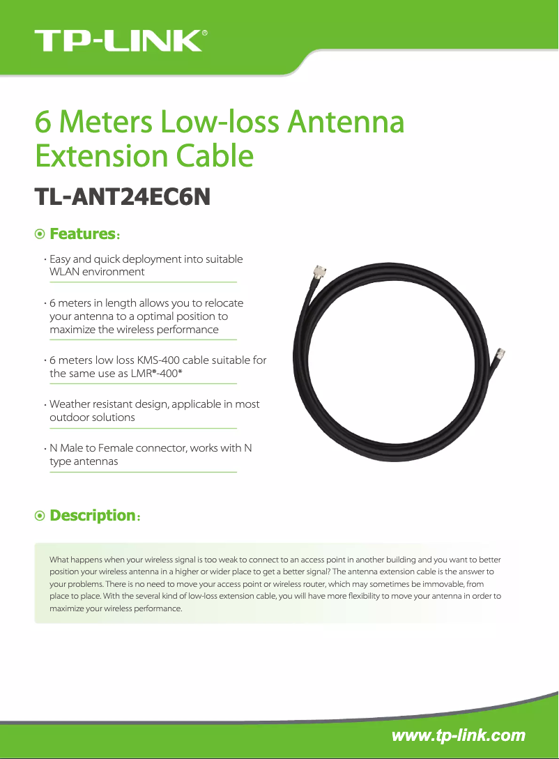 Image de la première page du manuel de l'appareil TL-ANT24EC6N