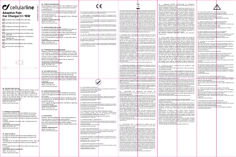 Page 1 de la notice Manuel utilisateur Cellular Line Adaptive Fast