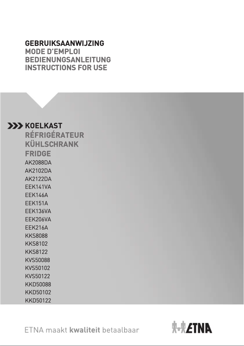 Page 1 de la notice Manuel utilisateur Etna AK2122DA