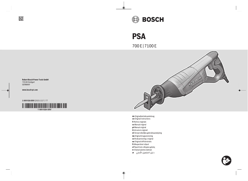 Page n°1 - Manuel utilisateur Bosch PSA 700 E