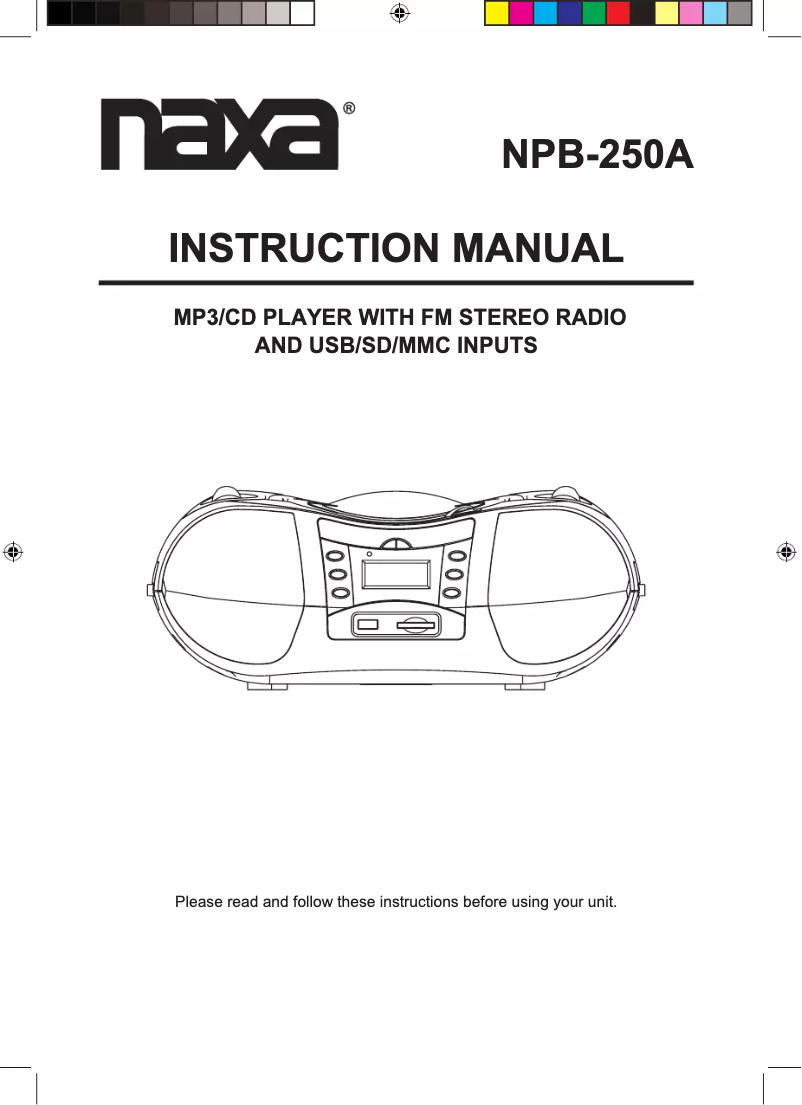 Page n°1 - Manuel utilisateur Naxa NPB-250A
