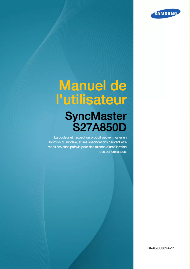 Page n°1 - Manuel utilisateur Samsung SyncMaster S27A850D