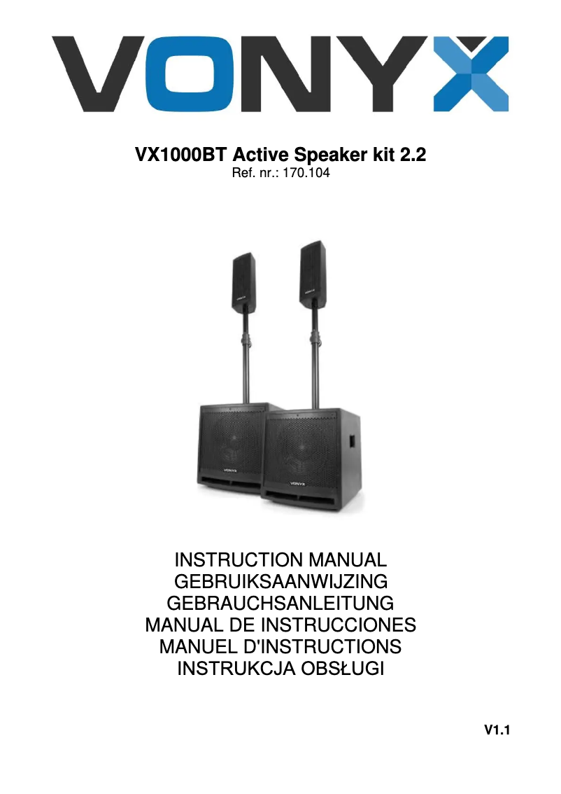 Page 1 de la notice Manuel utilisateur Vonyx VX1000BT