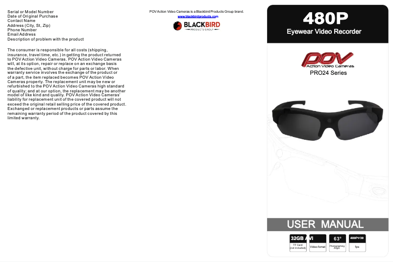 Page n°1 - Manuel utilisateur POV PRO24