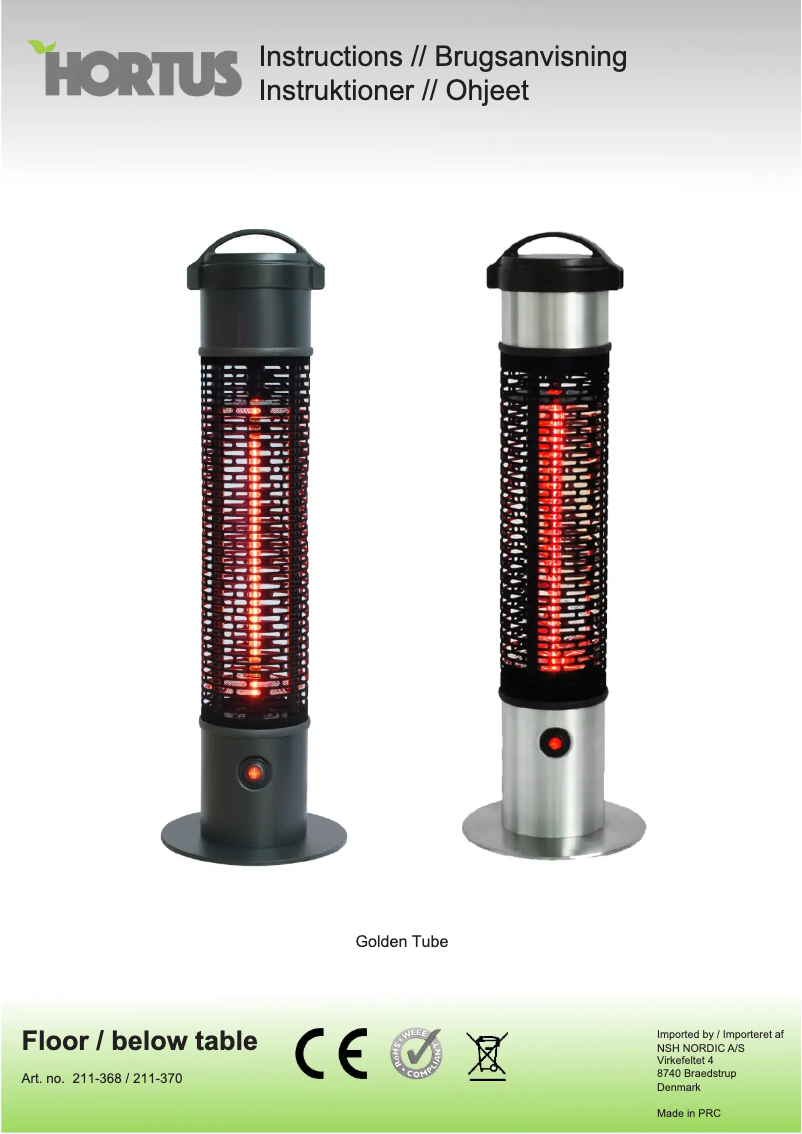 Page 1 de la notice Manuel utilisateur Hortus Golden Tube 211-368