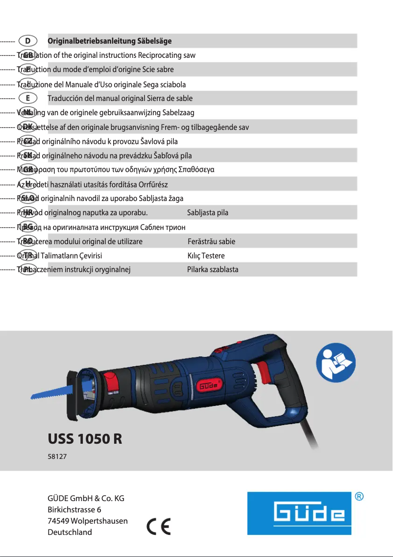 Page n°1 - Manuel utilisateur Güde USS 1050 R