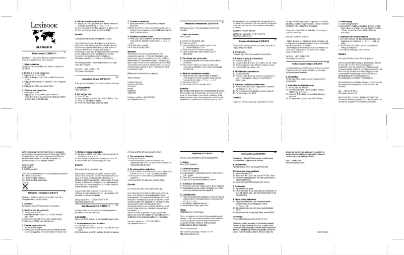 Page 1 de la notice Manuel utilisateur Lexibook EL311I