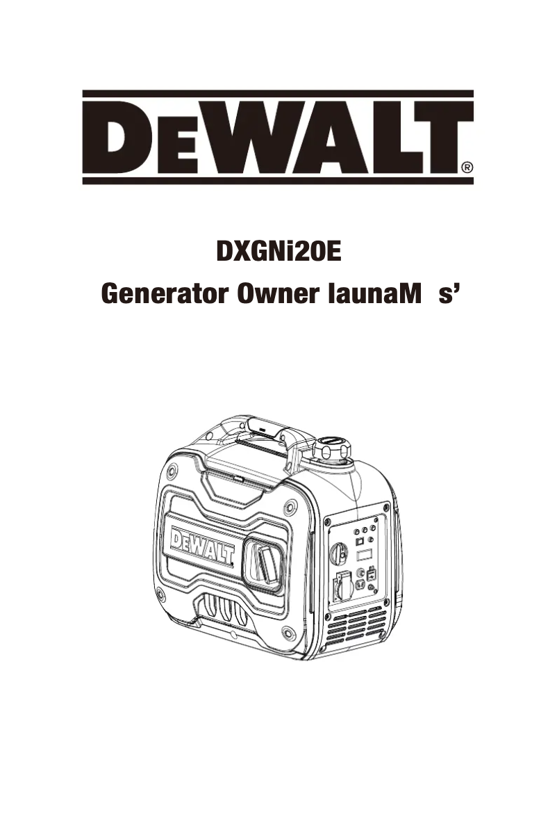 Page 1 de la notice Manuel utilisateur DeWalt DXGNi20E