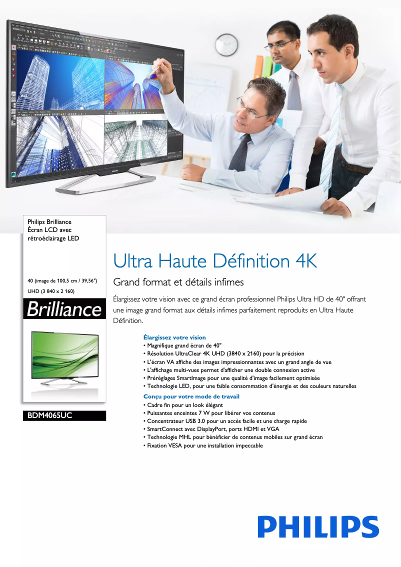 Page n°1 - Fiche technique Philips Brilliance BDM4065UC