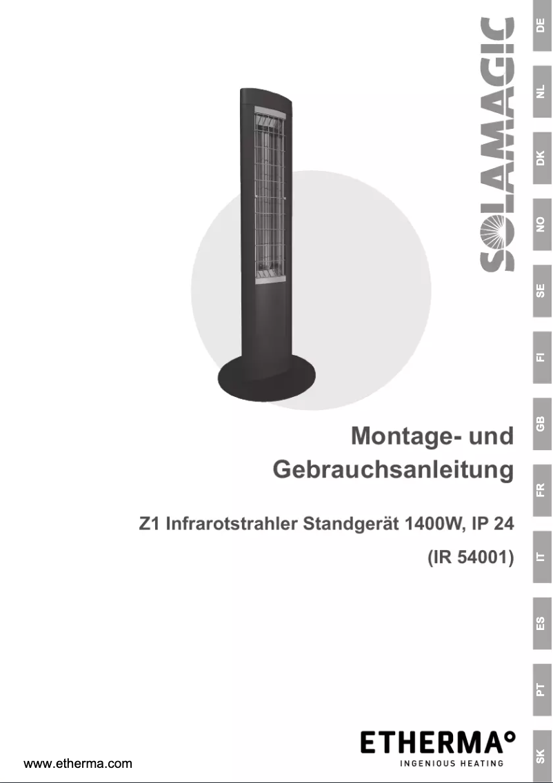 Page 1 de la notice Manuel utilisateur Etherma Solamagic SM-Z1-1400-NA