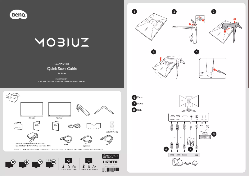 Page 1 de la notice Guide de démarrage rapide BenQ MOBIUZ EX270QM