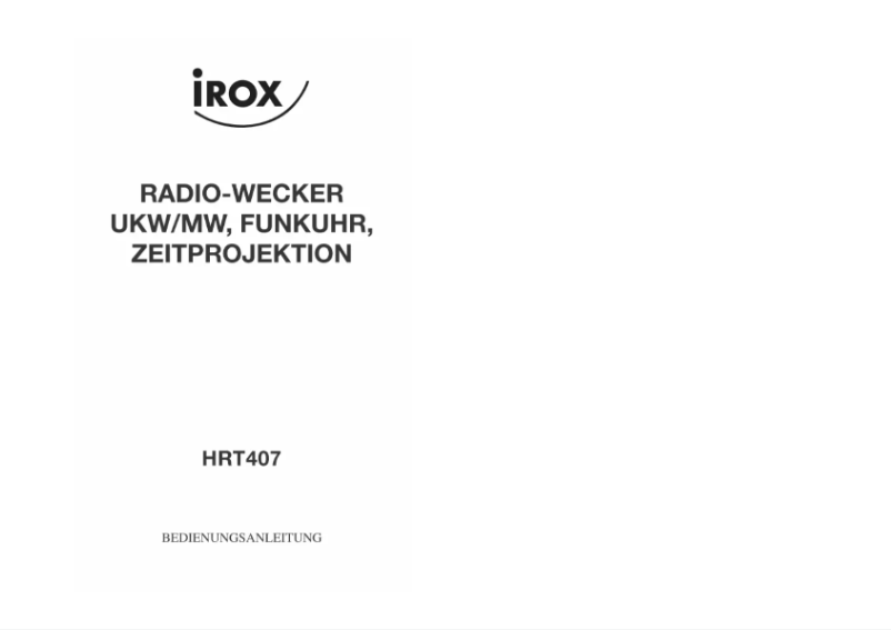 Image de la première page du manuel de l'appareil HRT407