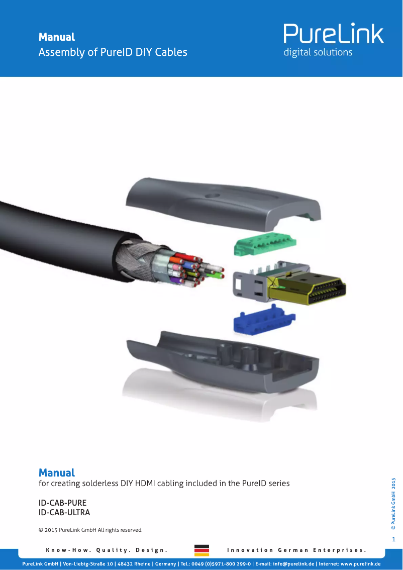 Page 1 de la notice Manuel utilisateur PureLink ID-HT-1