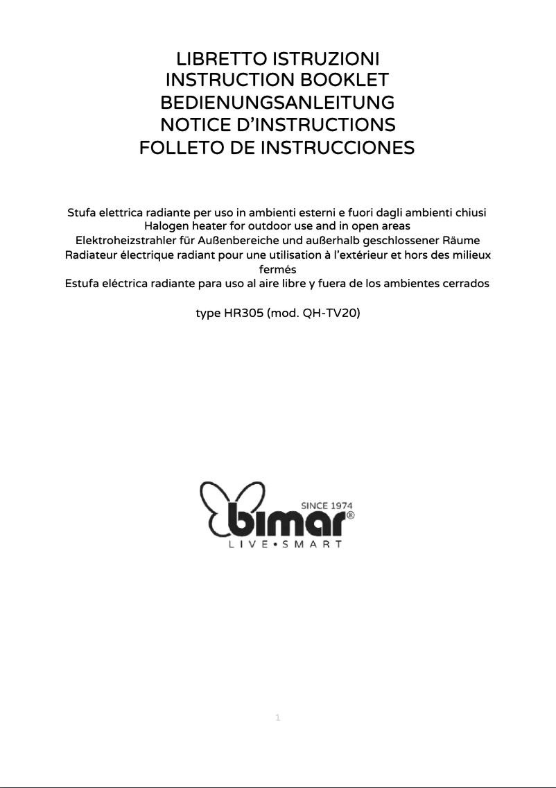 Page 1 of the manual User Manual Bimar HR305