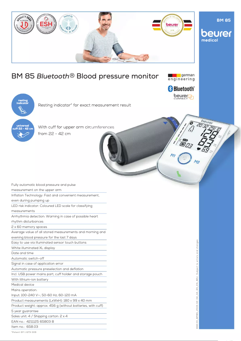 Image de la première page du manuel de l'appareil BM 85