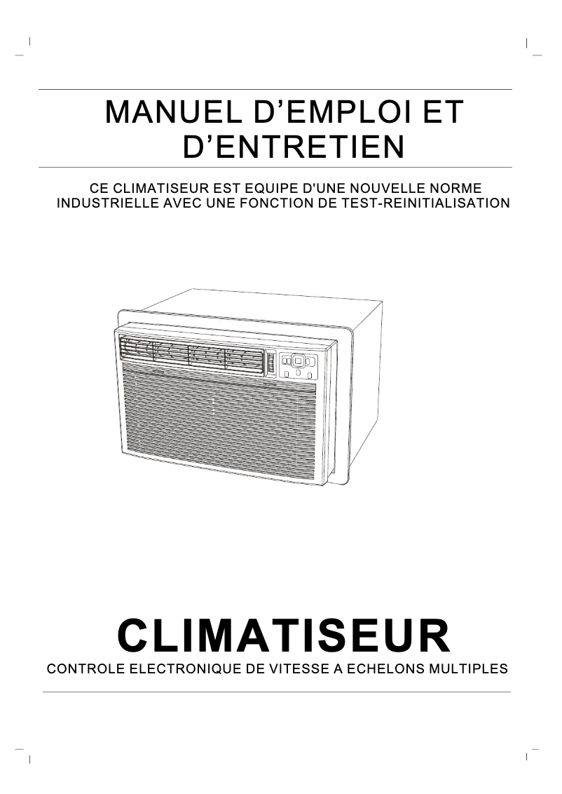 Page 1 de la notice Manuel utilisateur Frigidaire FAH125P2T