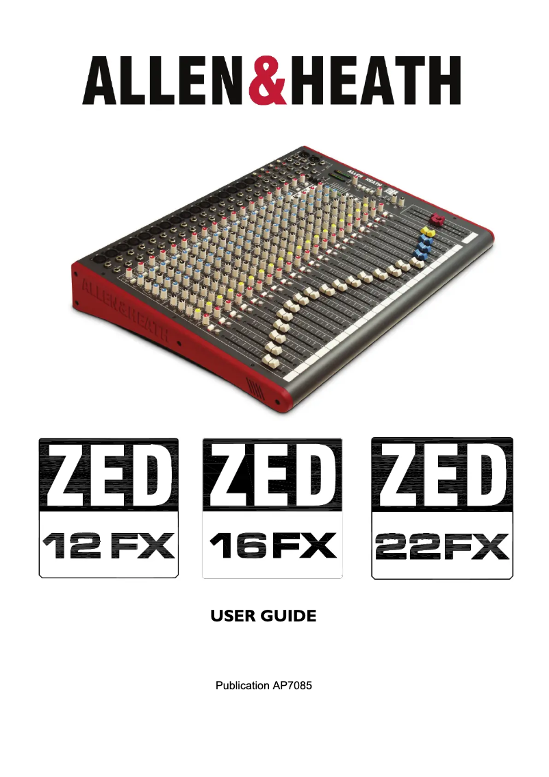 Página 1 del manual Manual de usuario Allen & Heath ZED-16FX