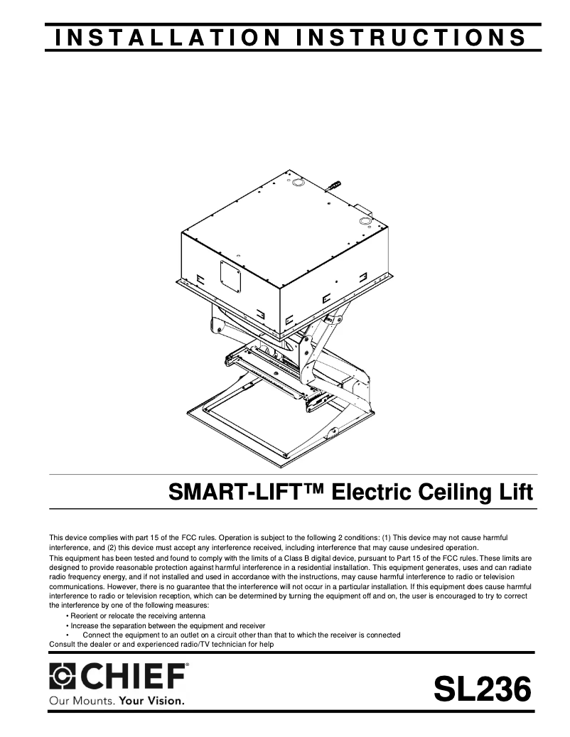 Page 1 de la notice Manuel utilisateur Chief SL236SP