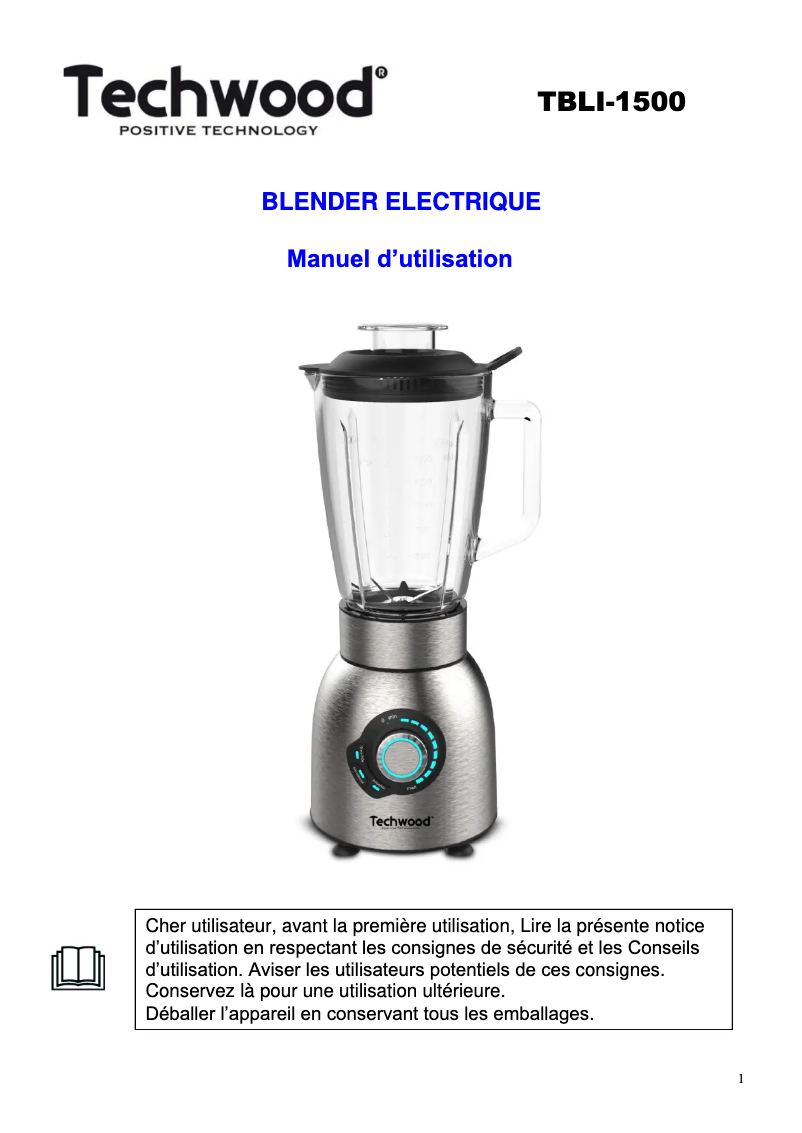 Image de la première page du manuel de l'appareil TBLI-360