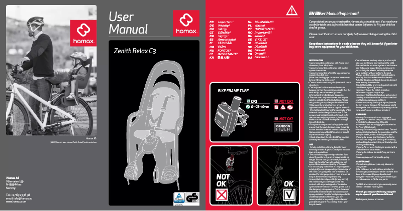 Page 1 de la notice Manuel utilisateur Hamax Zenith Relax C3