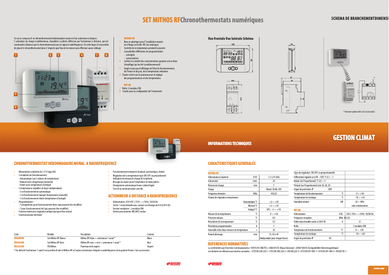 Page n°1 - Fiche technique Vemer Mithos RF