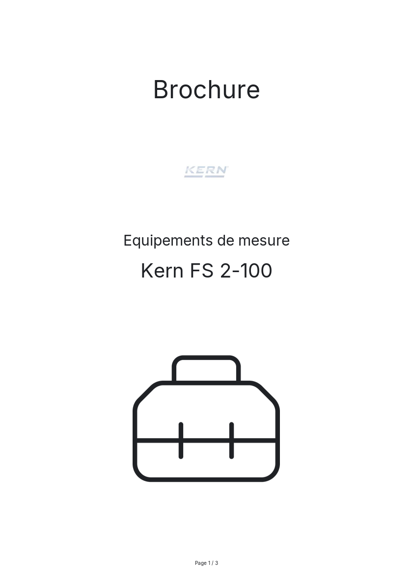 Page n°1 - Brochure Kern FS 2-100