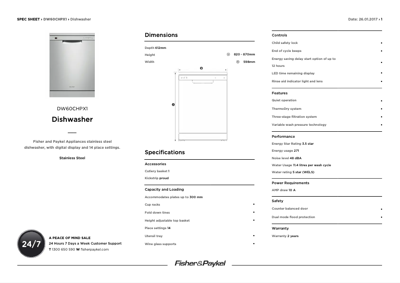 Image de la première page du manuel de l'appareil DW60CHPX1