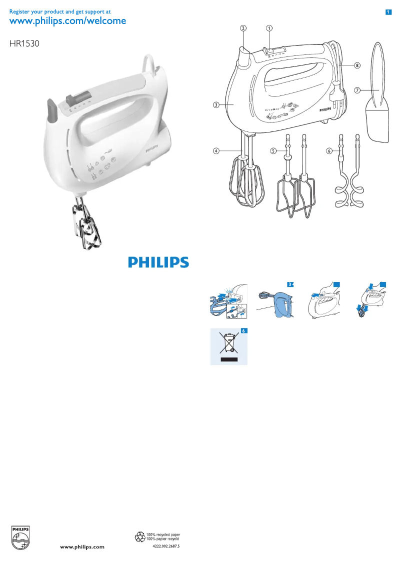 Page n°1 - Manuel utilisateur Philips HR1530
