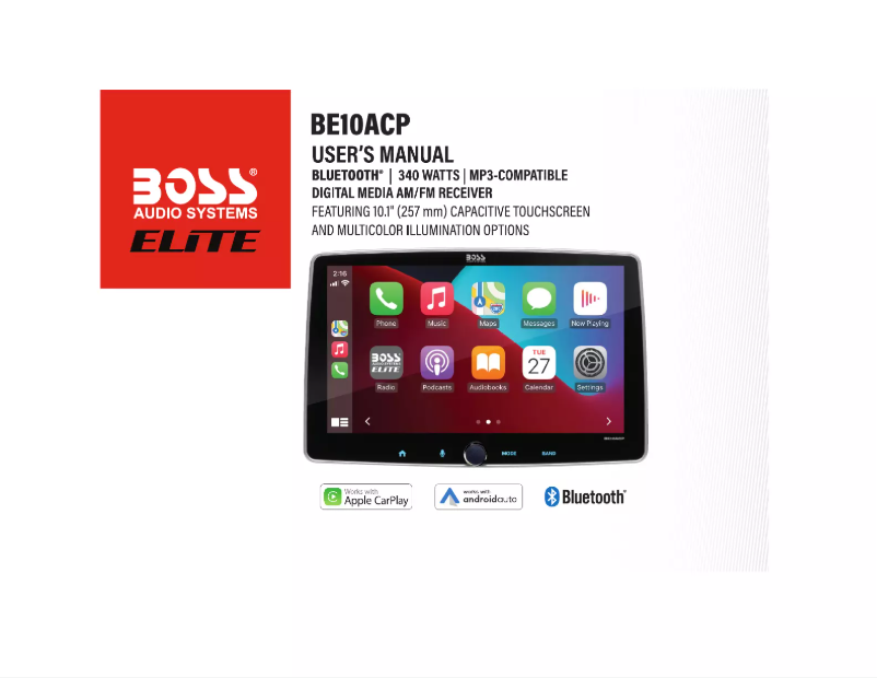 Image de la première page du manuel de l'appareil BE10ACP