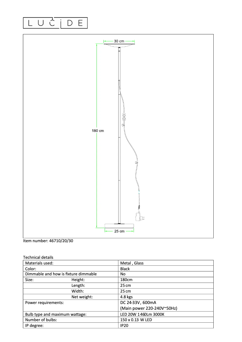 Page n°1 - Manuel utilisateur Lucide Prymus 46710/20/30