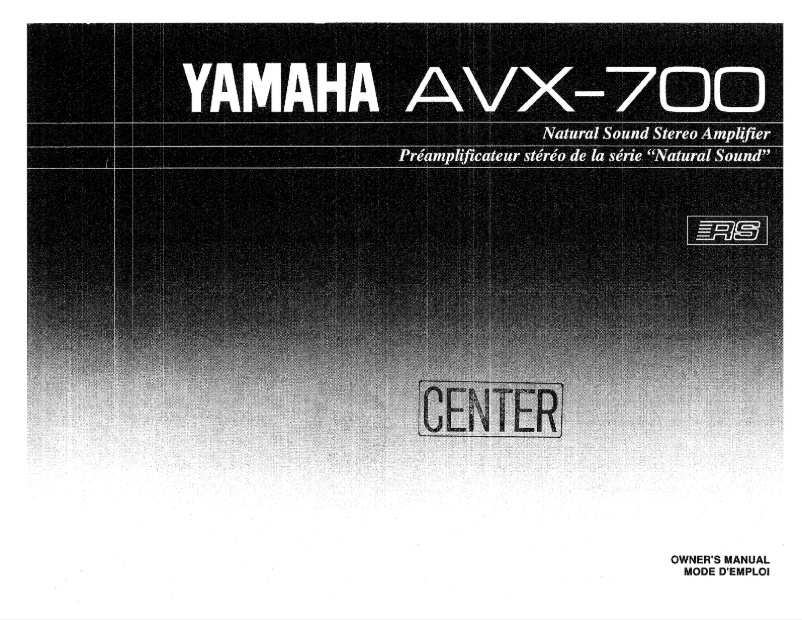 Image de la première page du manuel de l'appareil AVX-700
