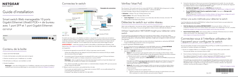 Page n°1 - Guide d'installation Netgear GS710TUP