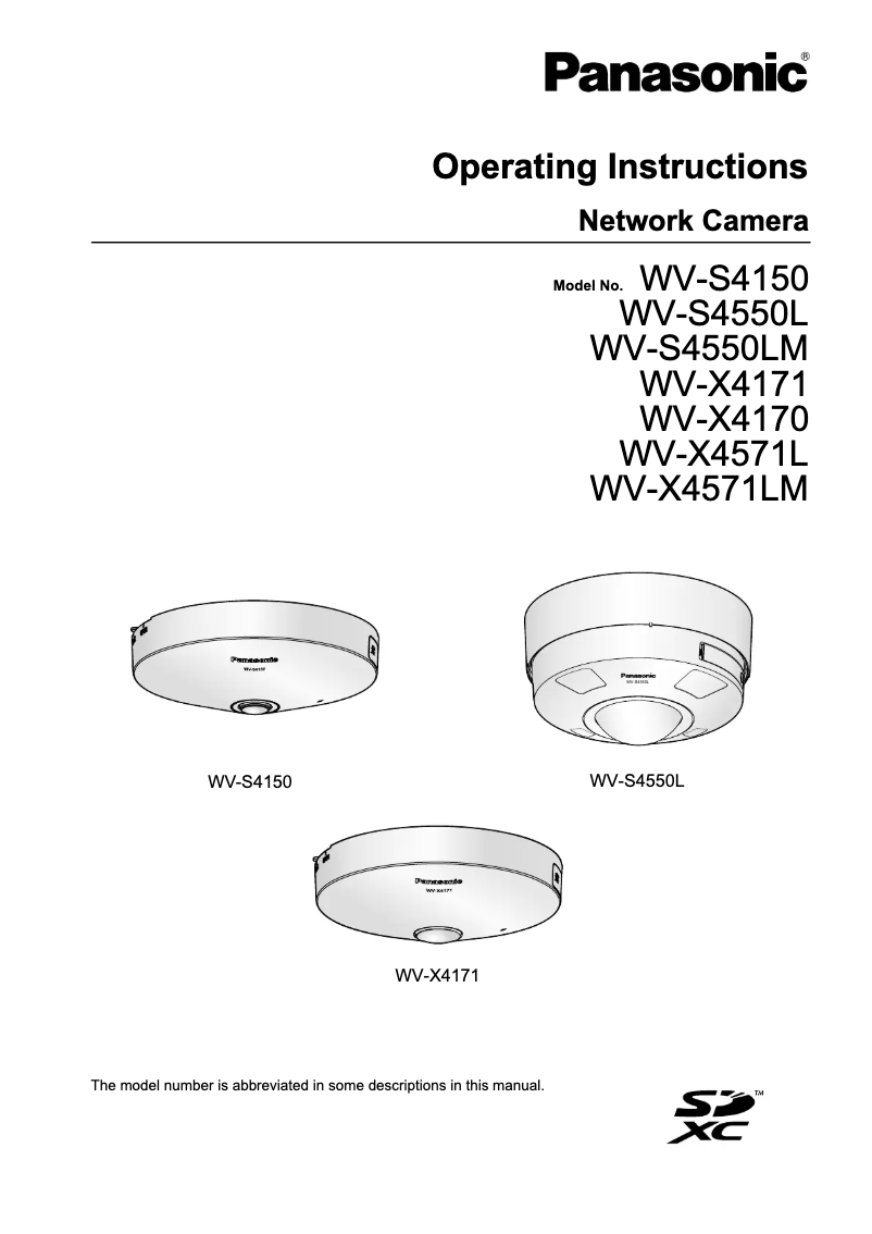 Imagen de la primera página del manual del dispositivo WV-X4171