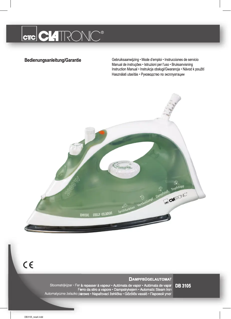 Page 1 de la notice Manuel utilisateur Clatronic DB 3105