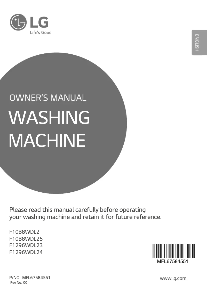 Page n°1 - Manuel utilisateur LG F10B8WDL25