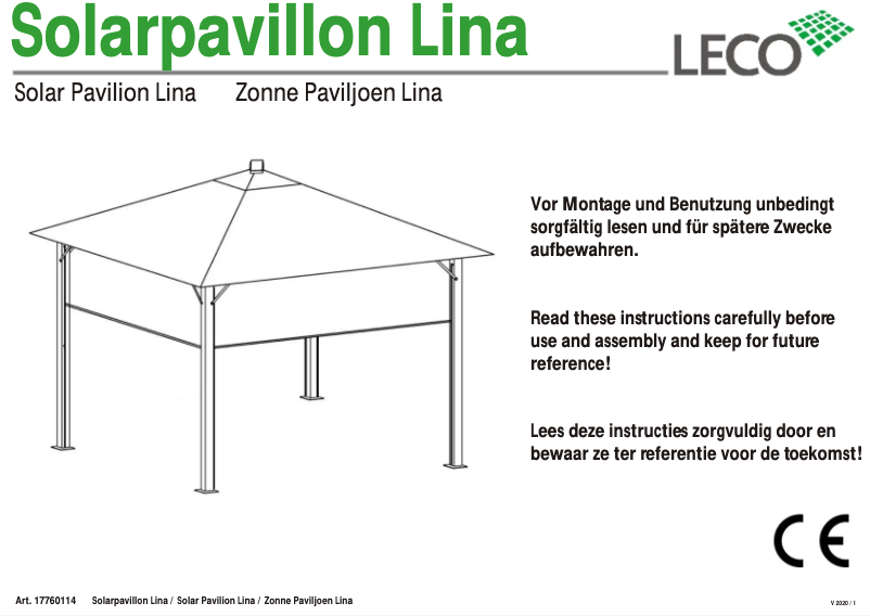 Page n°1 - Manuel utilisateur LECO Lina