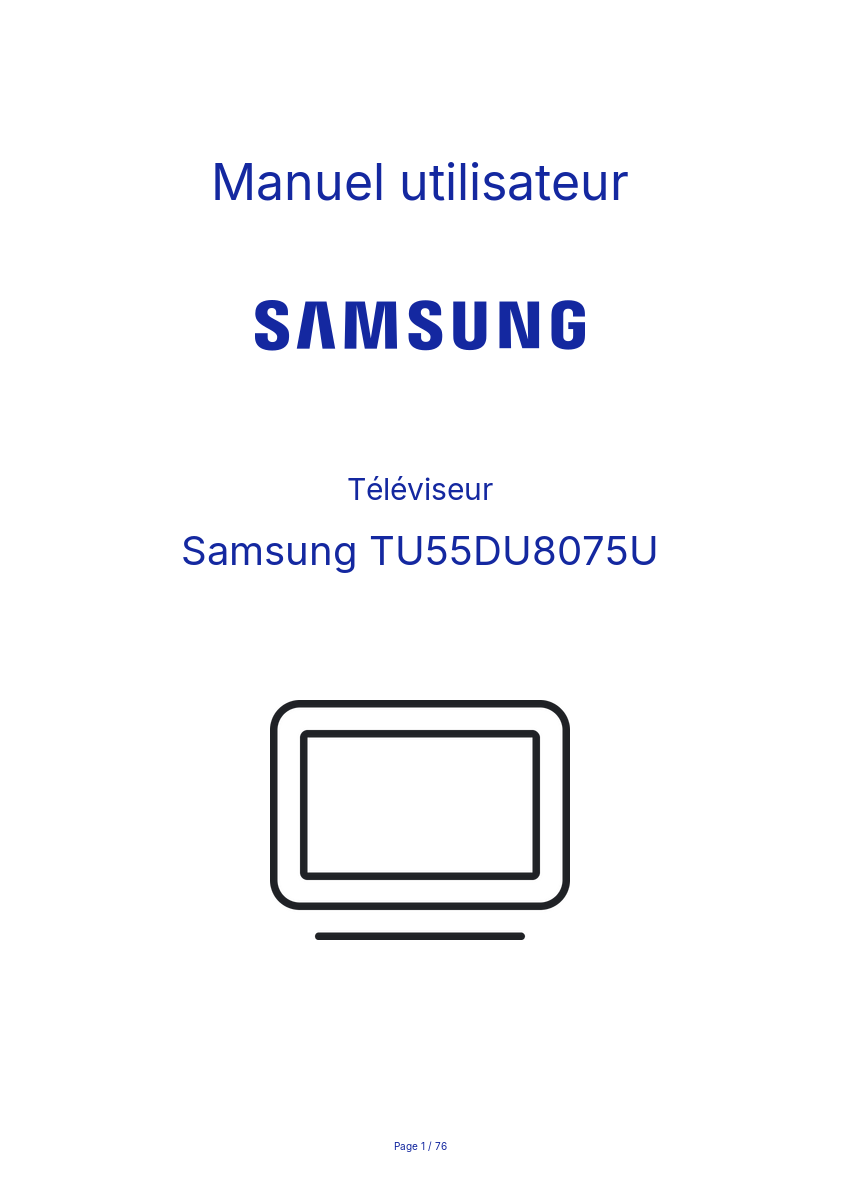 Page n°1 - Manuel utilisateur Samsung TU55DU8075U