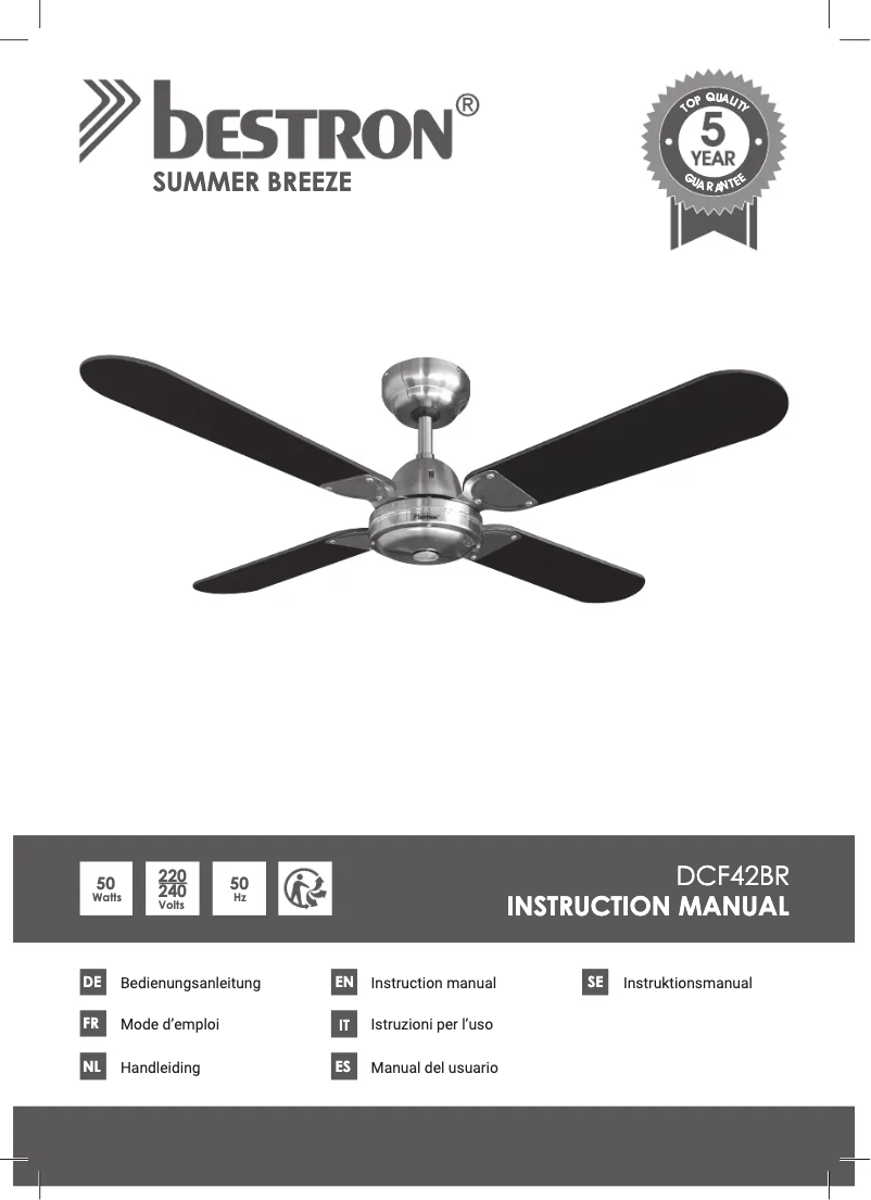 Page n°1 - Mode d'emploi Bestron Summer Breeze DCF42BR