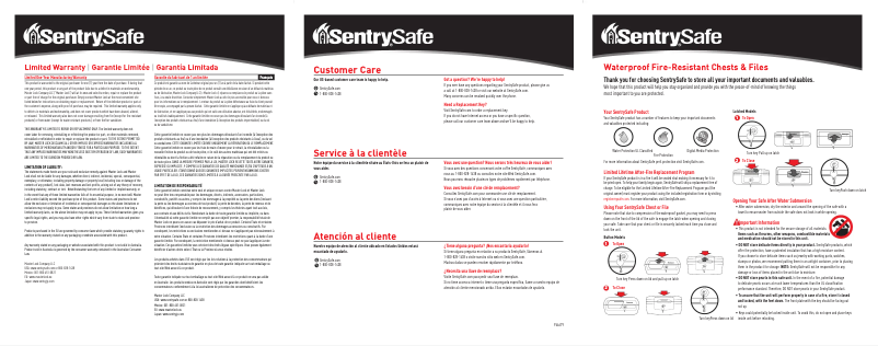 Page n°1 - Manuel utilisateur SentrySafe CHW30200