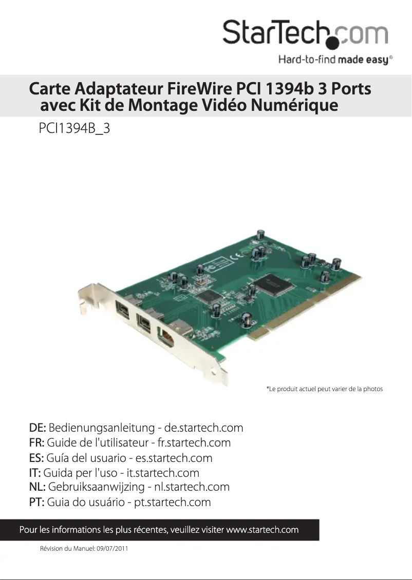 Image de la première page du manuel de l'appareil PCI1394B_3